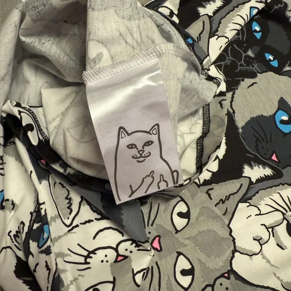 RIPNDIP Family Tree All Over Cat Print Short Sleeve Tee T-Shirt Lord Nermal S - Picture 5 of 7